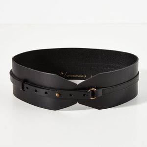 Leather Anthropologie black corset belt small